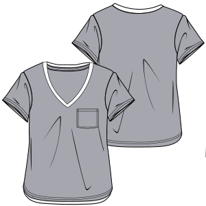 Patron ropa, Fashion sewing pattern, molde confeccion, patronesymoldes.com T-Shirt 2874 LADIES T-Shirts